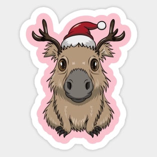 Capybara Claus: Bringing Holiday Cheer Sticker